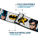 Batman Full Color Black Yellow Seatbelt Belt - Batman & Robin Blocks White Webbing