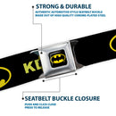 Batman Full Color Black Yellow Seatbelt Belt - Batman & Robin in Action w/Text Black Webbing