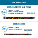 Batman Full Color Black Yellow Seatbelt Belt - Batman in Action WHOOM! Red Skyline Webbing