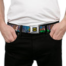 Batman Full Color Black Yellow Seatbelt Belt - BATMAN & Villains2/Cityscape Webbing