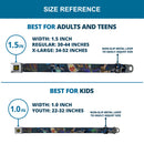 Batman Full Color Black Yellow Seatbelt Belt - Batman Battling Villains in Tunnel Webbing