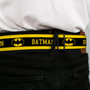 Batman Full Color Black Yellow Seatbelt Belt - BATMAN/Logo Stripe Yellow/Black Webbing