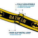 Batman Full Color Black Yellow Seatbelt Belt - BATMAN/Logo Stripe Yellow/Black Webbing