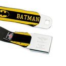 Batman Full Color Black Yellow Seatbelt Belt - BATMAN/Logo Stripe Yellow/Black Webbing