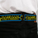 Batman Full Color Black Yellow Seatbelt Belt - BATMAN/Retro Logos Stripe Blue/Black/Yellow Webbing