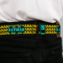 Batman Full Color Black Yellow Seatbelt Belt - Batman Face & Logo Sketch/NANANA! Black/Yellow/Aqua Webbing