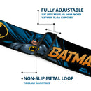 Batman Full Color Black Yellow Seatbelt Belt - BATMAN Action Poses/Bat Signal Black Webbing