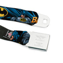 Batman Full Color Black Yellow Seatbelt Belt - BATMAN Action Poses/Bat Signal Black Webbing