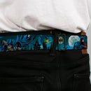 Batman Full Color Black Yellow Seatbelt Belt - Batman Gothic Knights Poses Webbing