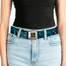Batman Full Color Black Yellow Seatbelt Belt - Batman Gothic Knights Poses Webbing