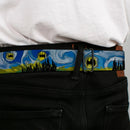 Batman Full Color Black Yellow Seatbelt Belt - Batman Dark Starry Night Webbing