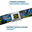 Batman Full Color Black Yellow Seatbelt Belt - Batman Dark Starry Night Webbing