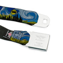 Batman Full Color Black Yellow Seatbelt Belt - Batman Dark Starry Night Webbing