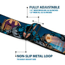 Batman Full Color Black Yellow Seatbelt Belt - Batman 2-Action Poses/Bat Signal Spotlight/Skyline Webbing