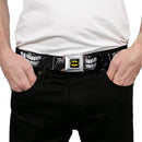 Batman Full Color Black/Yellow Seatbelt Belt - THE JOKER Smiling Eyes Sketch Close-Up Black/White Webbing