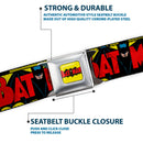 Classic BATMAN Comic Logo Full Color Yellow Black Red Seatbelt Belt - Classic BATMAN Issue #1 Robin & Batman Cover Pose Yellow/Red Webbing