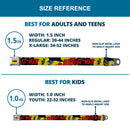 Classic BATMAN Comic Logo Full Color Yellow Black Red Seatbelt Belt - Classic BATMAN Issue #1 Robin & Batman Cover Pose Yellow/Red Webbing