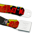 Classic BATMAN Comic Logo Full Color Yellow Black Red Seatbelt Belt - Classic BATMAN Issue #1 Robin & Batman Cover Pose Yellow/Red Webbing