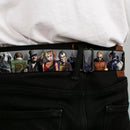 BATMAN-ARKHAM CITY Logo Full Color Black White Seatbelt Belt - ARKHAM CITY 9-Character Group Grays/White Webbing Webbing