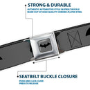 Retro Bat Logo Full Color Gray Black Seatbelt Belt - Retro Bat Logo Gray/Black Webbing