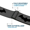 Retro Bat Logo Full Color Gray Black Seatbelt Belt - Retro Bat Logo Gray/Black Webbing