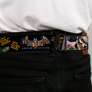 Batman Full Color Black Silver Black Seatbelt Belt - BATMAN ARKHAM ASYLUM Patients Joker/Poison Ivy/Harley Quinn Webbing