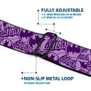 Batman Full Color Black Silver Black Seatbelt Belt - BATGIRL Logo/Bat Signal Stacked Purples Webbing