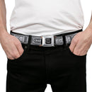 Batman Full Color Black Silver Black Seatbelt Belt - Batman Utility Belt Grays Webbing