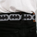 Batman Full Color Black Silver Black Seatbelt Belt - Bat Signal-5 Black/Gray/Black Webbing