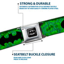 Batman Full Color Black Silver Black Seatbelt Belt - Bat Signal-5 Black/Gray/Black Webbing