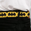 Batman Full Color Black Silver Black Seatbelt Belt - Bat Signal-5 Black/Yellow/Black Webbing