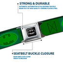 Batman Full Color Black Silver Black Seatbelt Belt - New 52 Batman Shooting/Jumping Poses Grays Webbing