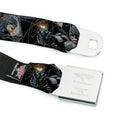 Batman Full Color Black Silver Black Seatbelt Belt - New 52 Batman Shooting/Jumping Poses Grays Webbing