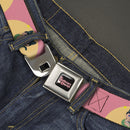 THE APOTHECARY DIARIES Title Logo Full Color Black/Red/White Seatbelt Belt - The Apothecary Diaries Chibi Maomao Cat Pose Pink/Yellow Webbing