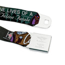 CATWOMAN Bombshell Face Full Color Purple Seatbelt Belt - CATWOMAN-NINE LIVES OF A FELINE FATALE Bombshell Pose/Diamonds Webbing