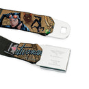 Catwoman Diamond Full Color Tans Seatbelt Belt - CATWOMAN-NINE LIVES OF A FELINE FATALE Pose2/Jewelry/Black Cat Tans Webbing