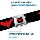 Nightwing Logo Full Color Black Red Seatbelt Belt - Nightwing Logo Black/Red Webbing