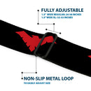 Nightwing Logo Full Color Black Red Seatbelt Belt - Nightwing Logo Black/Red Webbing