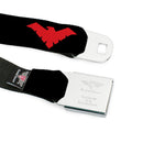 Nightwing Logo Full Color Black Red Seatbelt Belt - Nightwing Logo Black/Red Webbing