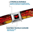 Nightwing Logo Full Color Black Red Seatbelt Belt - NIGHTWING Poses/Bats Welcome to Gotham Comic Book Cover Webbing