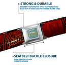 DC BOMBSHELLS Star Rays Full Color Blues Seatbelt Belt - KATANA Poses & Samurai Dragons/Rays Reds/Black Webbing