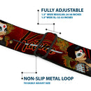 DC BOMBSHELLS Star Rays Full Color Blues Seatbelt Belt - KATANA Poses & Samurai Dragons/Rays Reds/Black Webbing