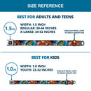 DC Round Logo Black/Silver Seatbelt Belt - Justice League Superheroes CLOSE-UP New Webbing