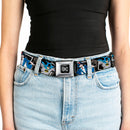 DC Round Logo Black/Silver Seatbelt Belt - DC Originals Vintage Comic Portraits/Comic Scenes Webbing
