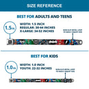 DC Round Logo Black/Silver Seatbelt Belt - Justice League Elite Forces Superheroes Pose/Logos Webbing