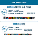 DC Round Logo Black/Silver Seatbelt Belt - Batman/Robin/Superman Pose/Logo Dot Black/Purple Webbing