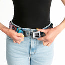 DC COMICS FOREVER EVIL Logo Black/Silver Seatbelt Belt - Injustice League of America Issue #13 Villains Webbing