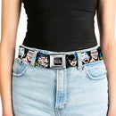 DC COMICS FOREVER EVIL Logo Black/Silver Seatbelt Belt - Justice League Villains CLOSE-UP Webbing