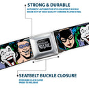 DC COMICS FOREVER EVIL Logo Black/Silver Seatbelt Belt - Justice League Villains CLOSE-UP Webbing