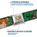 Posion Ivy Face Full Color Greens Seatbelt Belt - POISON IVY Poses/Comic Scenes Grays/Greens Webbing
